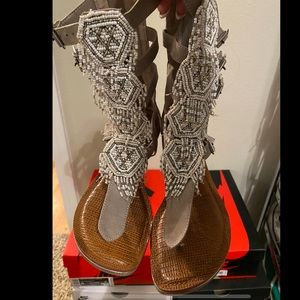 Carlos Santana Taos Beaded Gladiator sandal